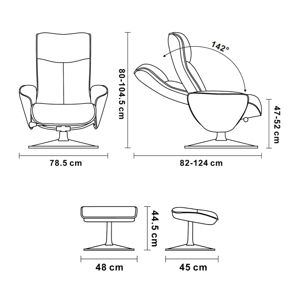 Fauteuil de Relaxation Manuel - Cuir et Microstar - NEPHOS