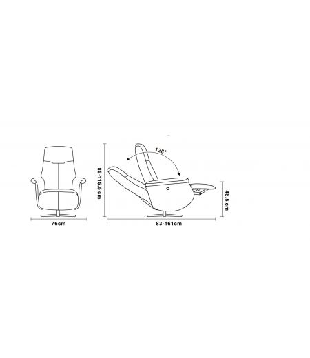 Fauteuil de Relaxation Manuel - Cuir et Microstar - GRAPHEUS