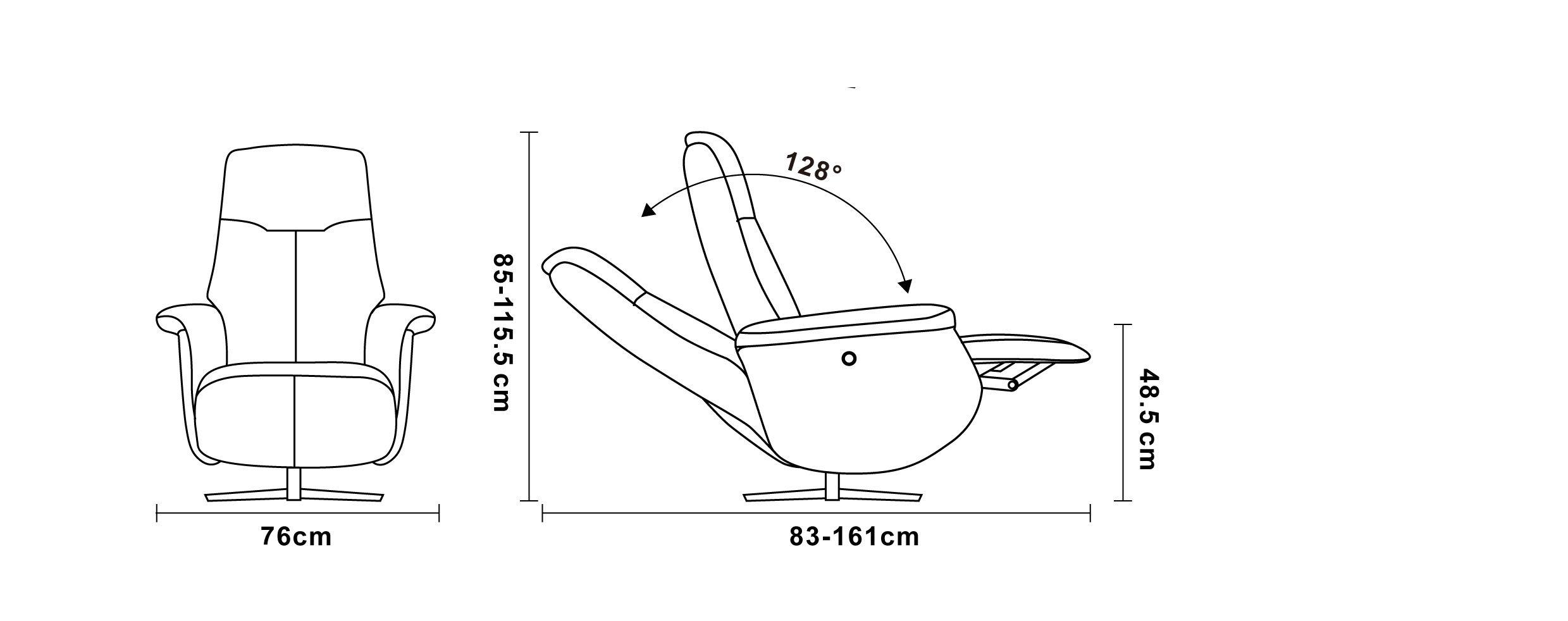 Fauteuil de Relaxation Manuel - Cuir et Microstar - GRAPHEUS
