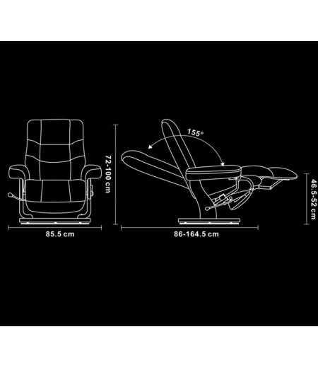 Fauteuil de Relaxation Design en Cuir ou Microfibre - MAX