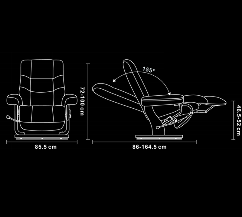 Sillón de relajación de diseño en piel o microfibra - MAX