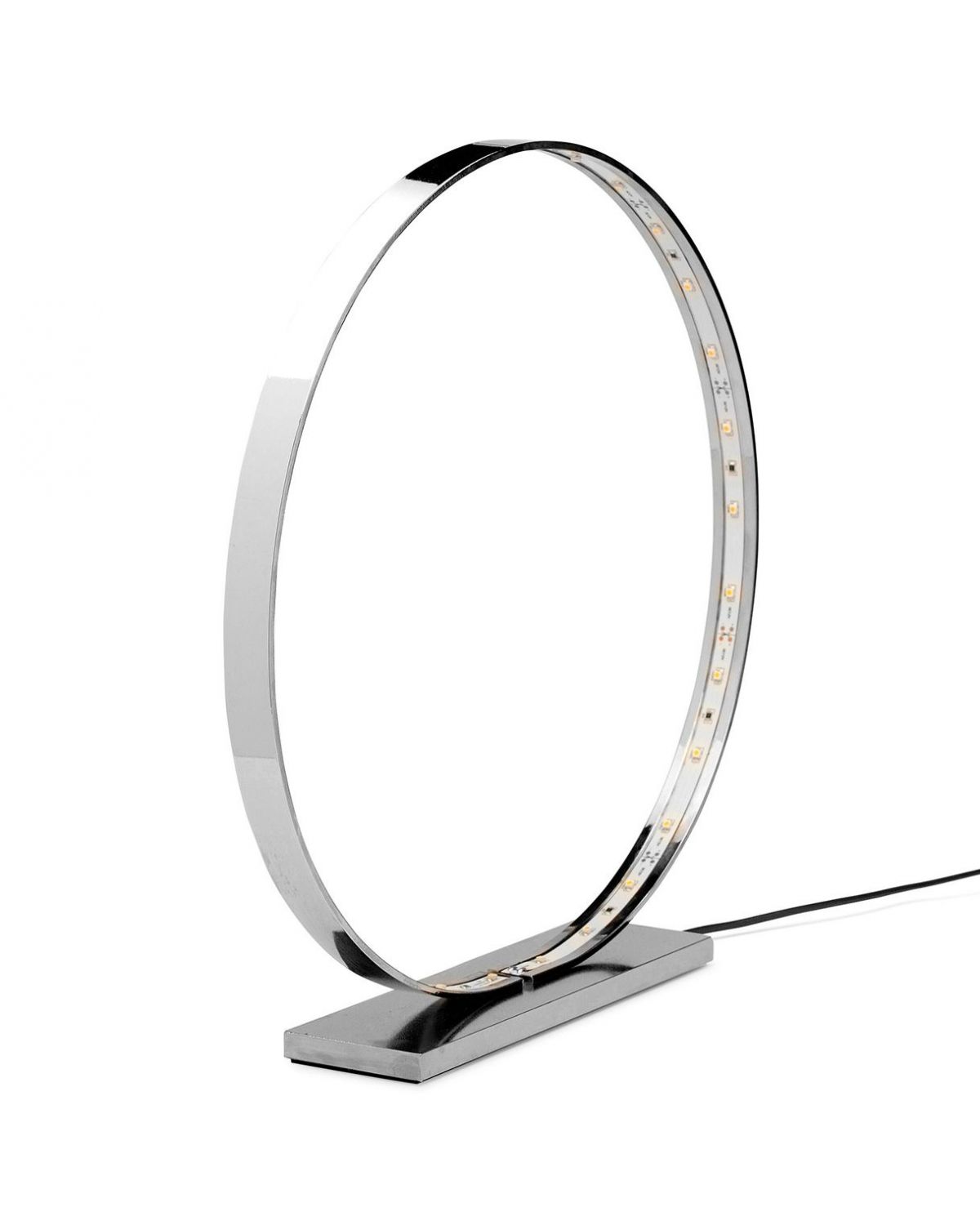 Lampe à Led en Metal Nickel Chrome - L'Anneau