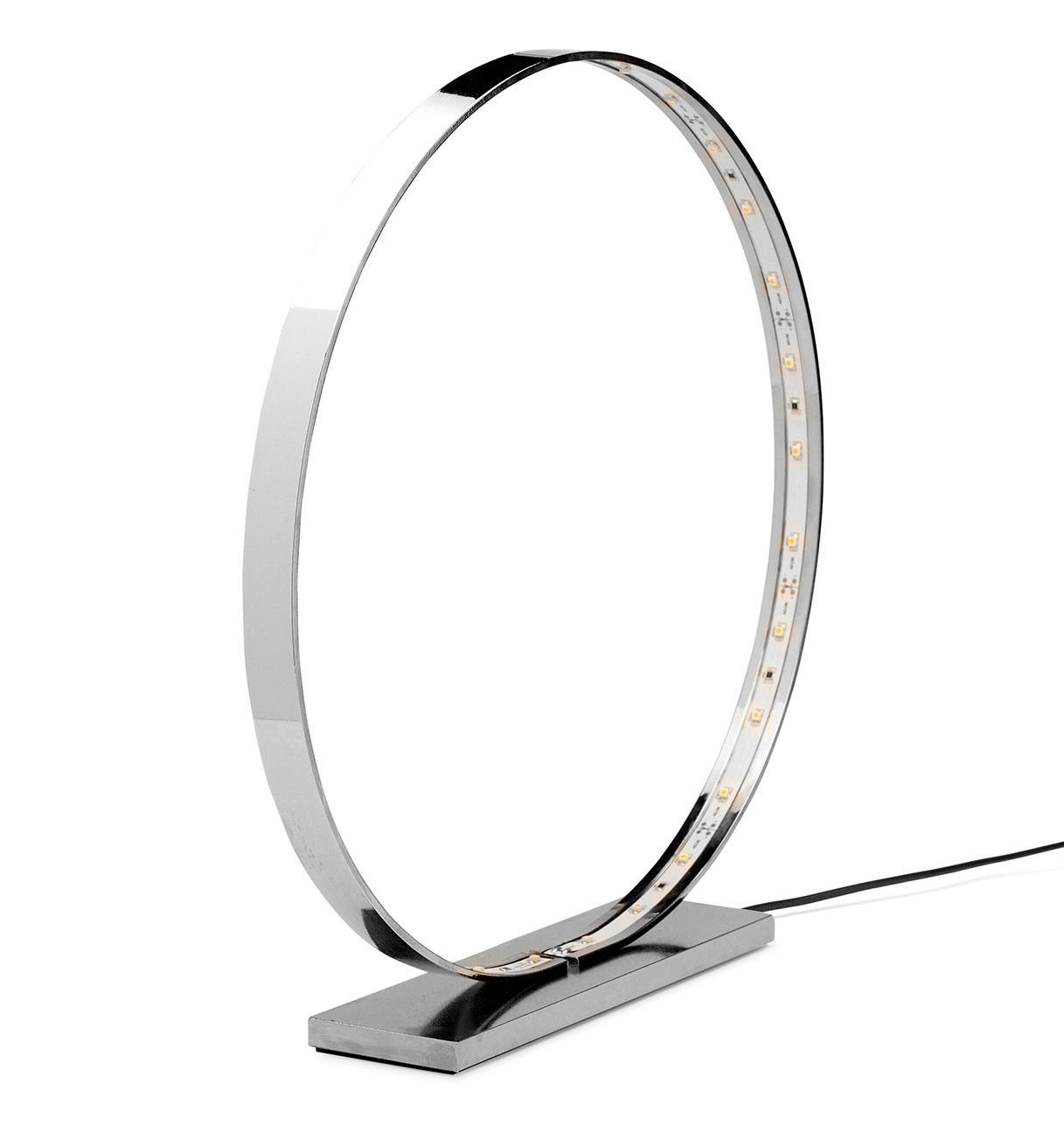 Lampe à Led en Metal Nickel Chrome - L'Anneau