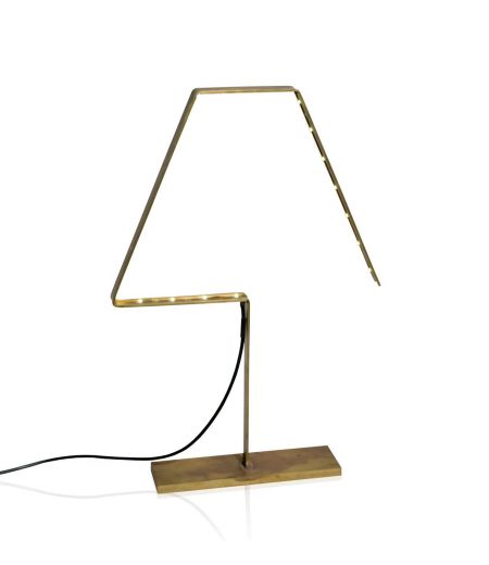 Lampe à Led en Laiton Oxydé ou Cuivre  - Alpha