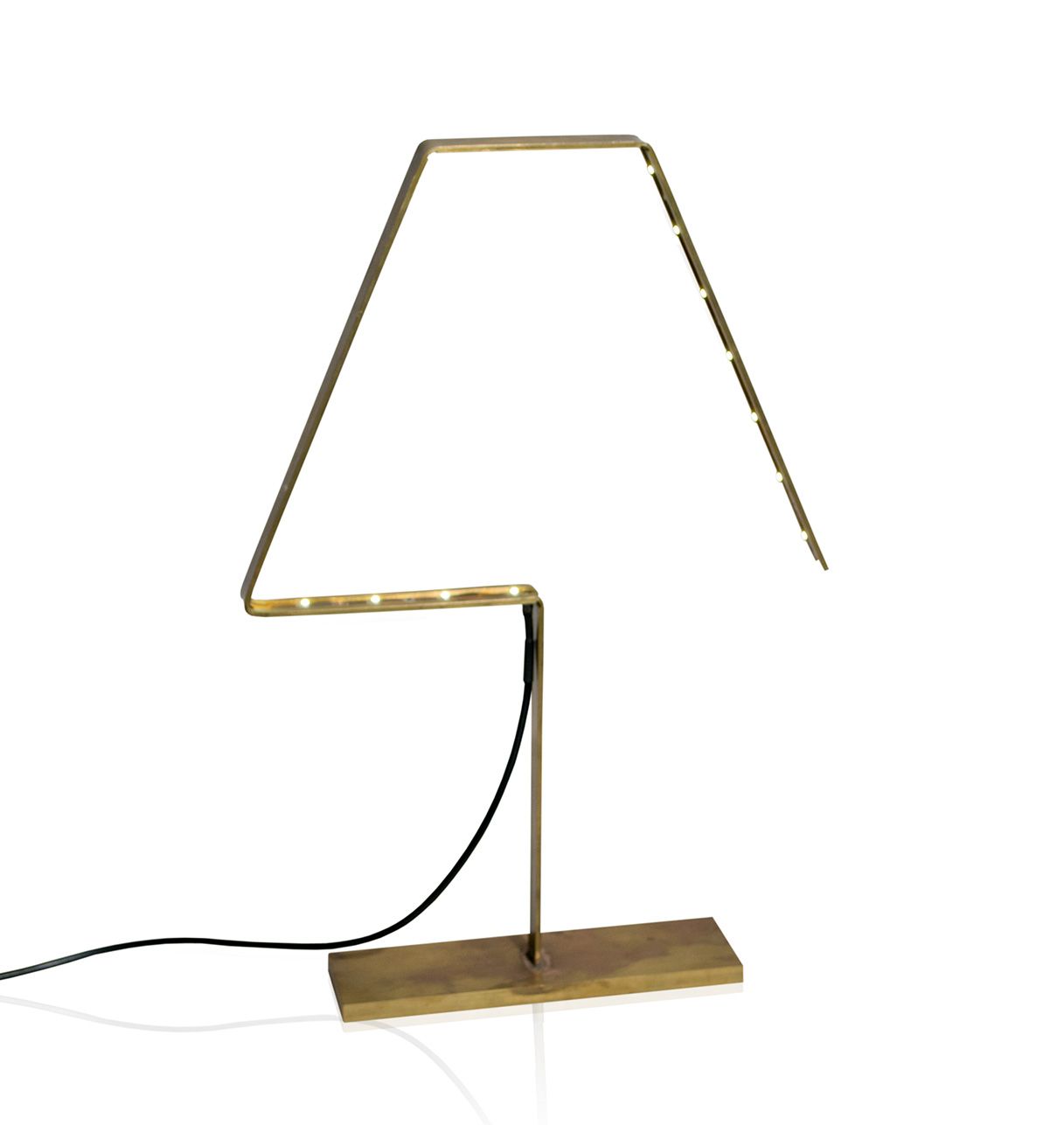 Lampe à Led en Laiton Oxydé ou Cuivre - Alpha