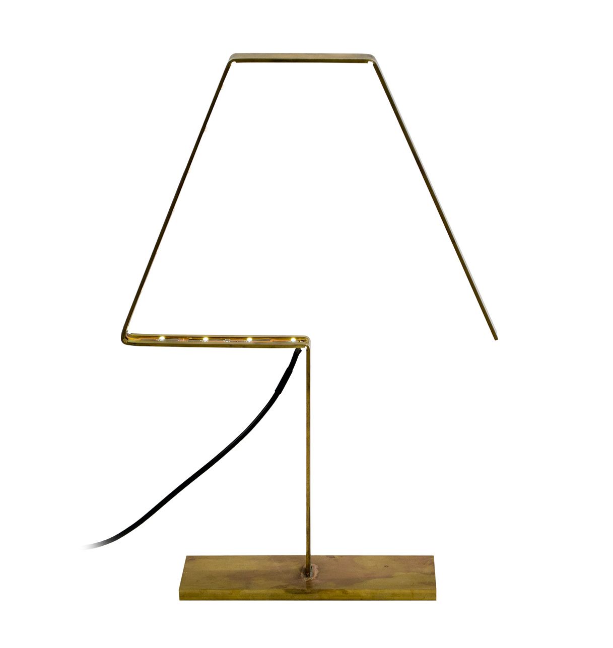 Lampe à Led en Laiton Oxydé ou Cuivre - Alpha