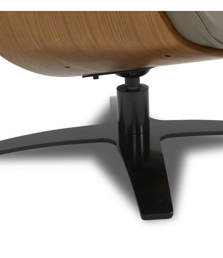 Sillón de cuero y madera de roble natural - Véga