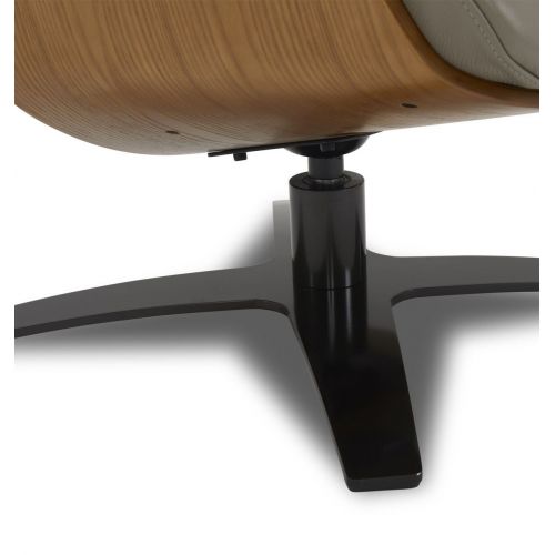 Sillón de cuero y madera de roble natural - Véga