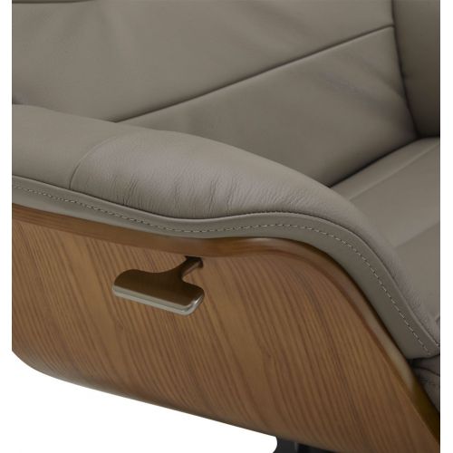 Sillón de cuero y madera de roble natural - Véga