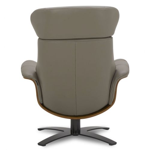 Sillón de cuero y madera de roble natural - Véga