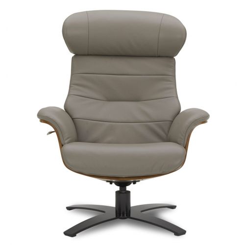 Sillón de cuero y madera de roble natural - Véga