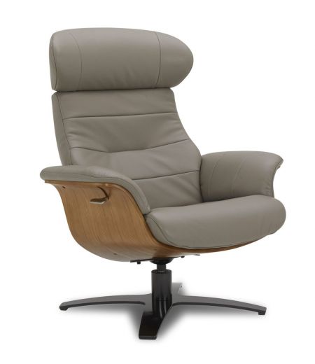 Armchair in leather and natural oak wood - Véga