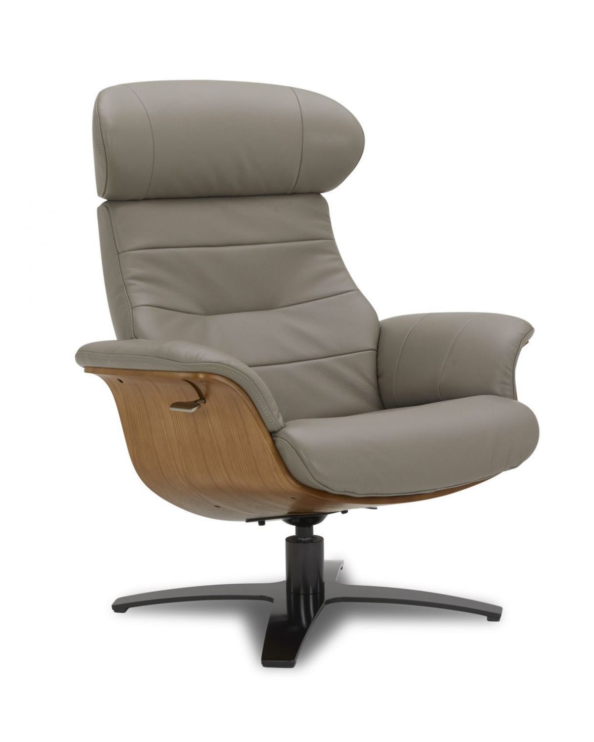 Fauteuil en cuir et bois chêne naturel - Véga