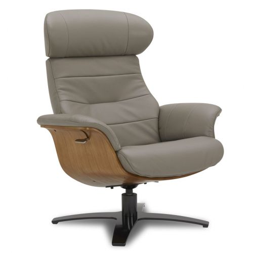 Sillón de cuero y madera de roble natural - Véga