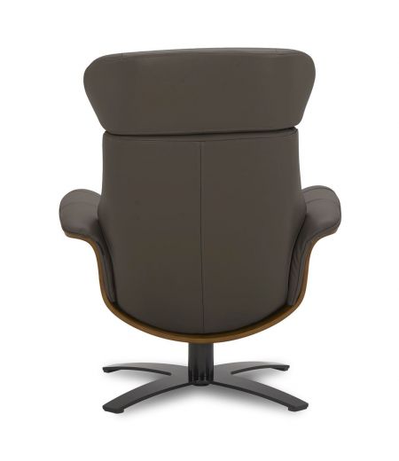 Sillón de cuero y madera de roble natural - Véga