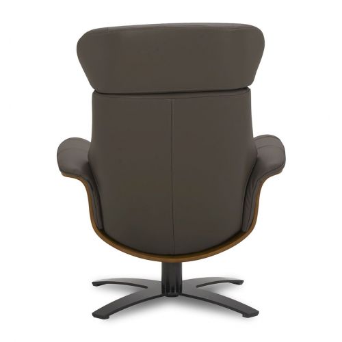 Sillón de cuero y madera de roble natural - Véga