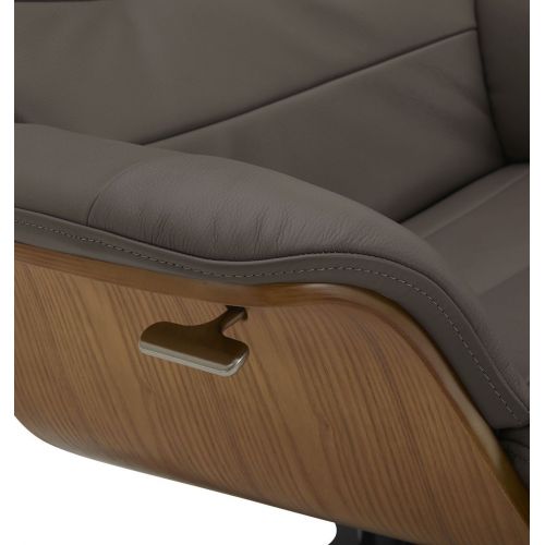 Sillón de cuero y madera de roble natural - Véga