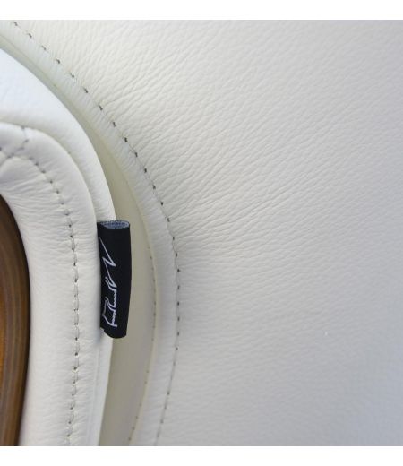 Sillón de cuero y madera de roble natural - Véga