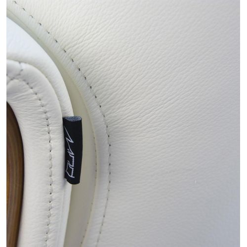 Sillón de cuero y madera de roble natural - Véga