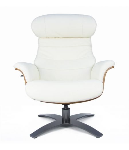 Sillón de cuero y madera de roble natural - Véga