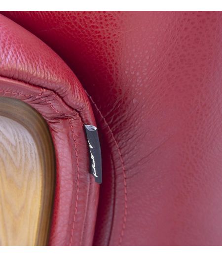 Fauteuil en cuir et bois chêne naturel - Véga