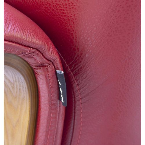 Sillón de cuero y madera de roble natural - Véga