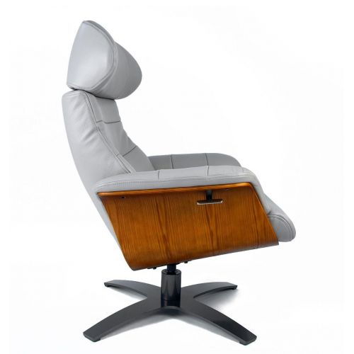 Sillón de cuero y madera de roble natural - Véga