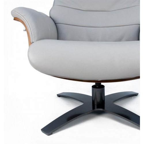 Sillón de cuero y madera de roble natural - Véga