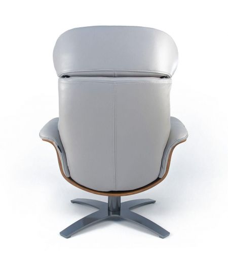 Sillón de cuero y madera de roble natural - Véga