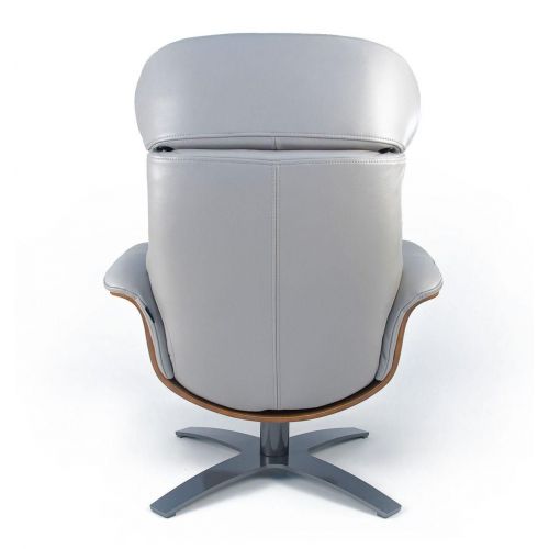 Sillón de cuero y madera de roble natural - Véga