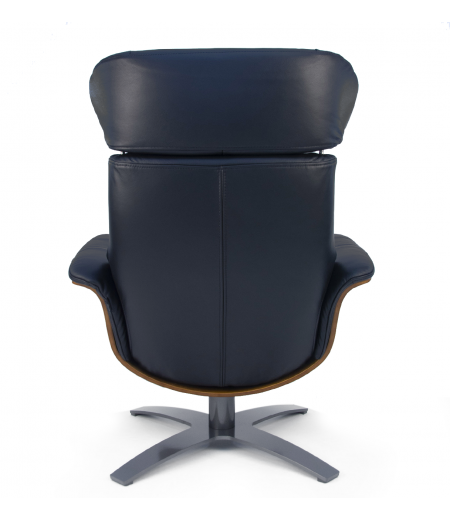 Sillón de cuero y madera de roble natural - Véga