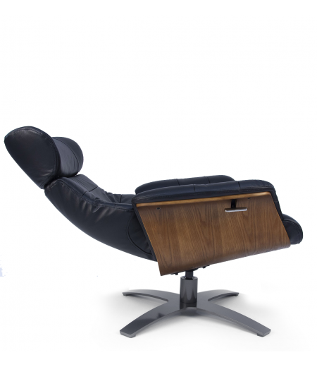 Sillón de cuero y madera de roble natural - Véga