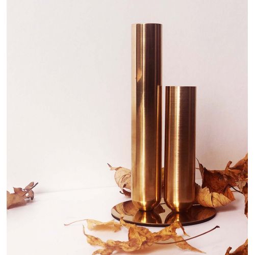 Couple de Soliflores  en Laiton ou Métal laqué