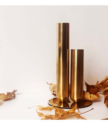 Pareja de "Soliflores" en Latón o Metal Lacado