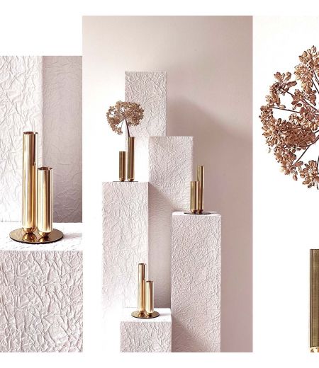 Pareja de "Soliflores" en Latón o Metal Lacado