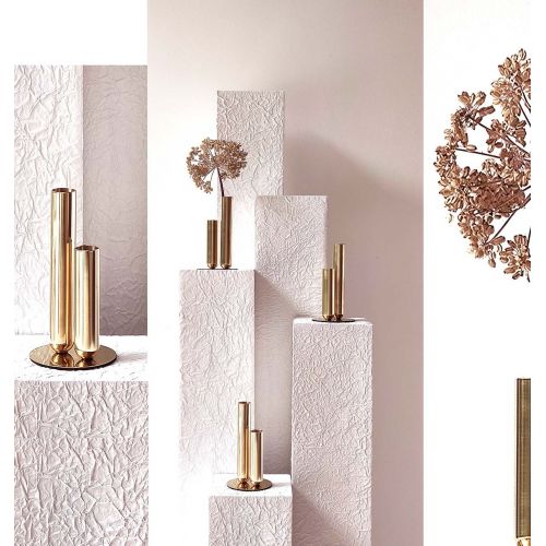 Pareja de "Soliflores" en Latón o Metal Lacado