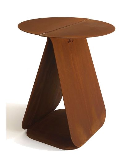 Pair of Round Side Tables - Fusion - Corten 