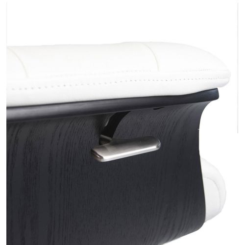 Fauteuil en cuir et bois noir - Véga