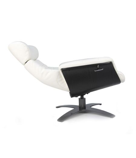 Fauteuil en cuir et bois noir - Véga