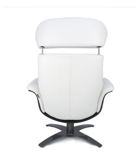 Fauteuil en cuir et bois noir - Véga