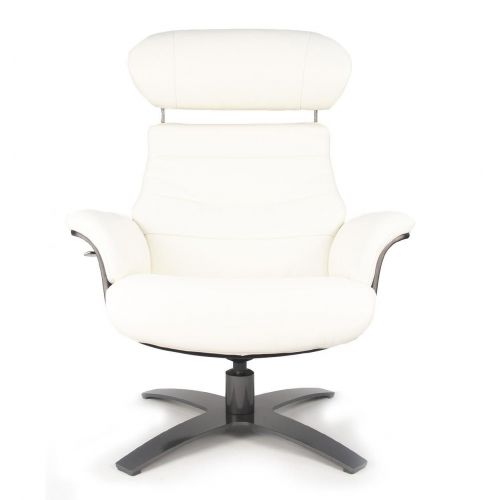 Fauteuil en cuir et bois noir - Véga