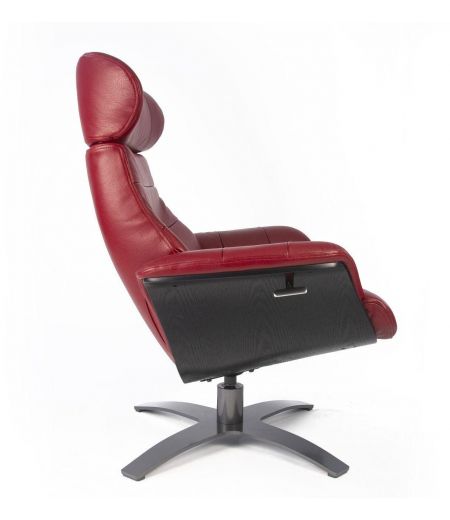 Sillón de piel y madera negra - Véga