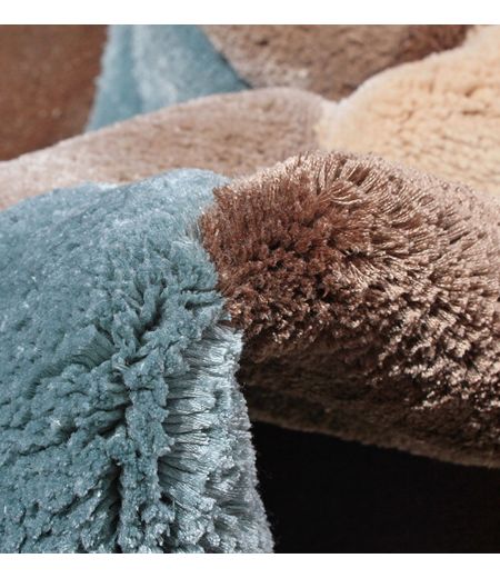 Alfombra rectangular de lana y viscosa - Celeste