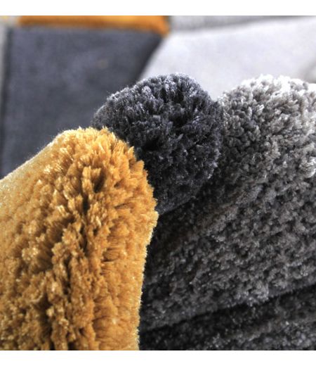 Alfombra rectangular de lana y viscosa - Celeste