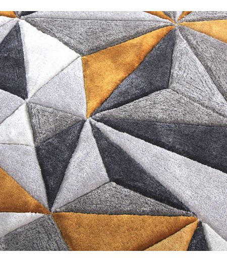 Alfombra rectangular de lana y viscosa - Celeste