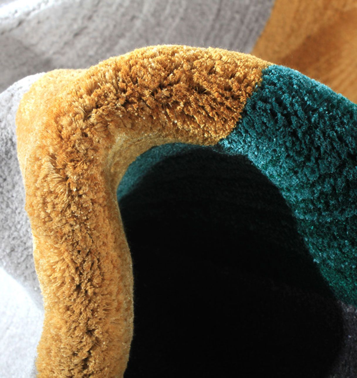 Tapis à motifs ronds Vert Canard, Topaze et Gris - Prelude