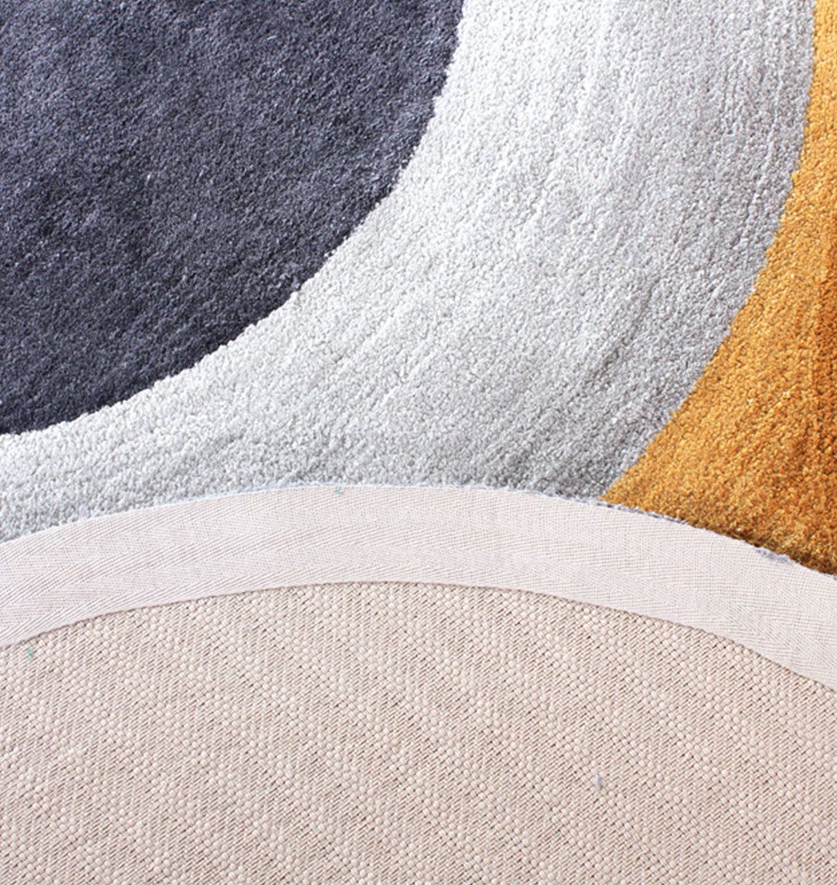 Tapis à motifs ronds Vert Canard, Topaze et Gris - Prelude