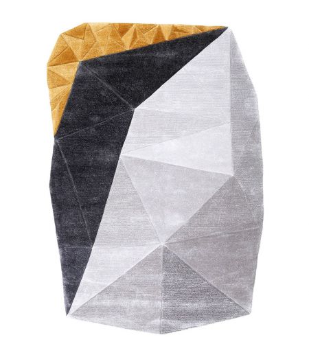 Grey, Black and Topaz Yellow Living Room Rug - Crystal