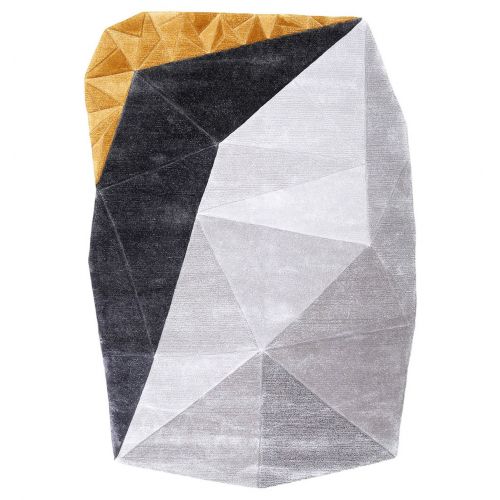 Tapis de Salon Gris, Noir et Jaune Topaze - Cristal