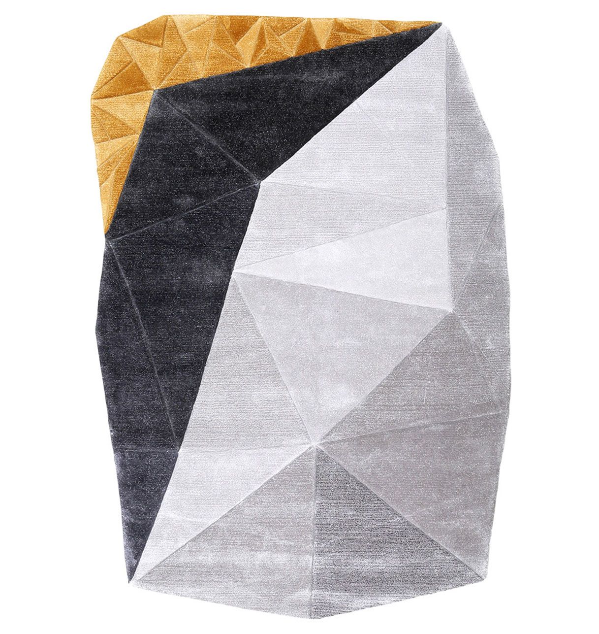 Tapis de Salon Gris, Noir et Jaune Topaze - Cristal